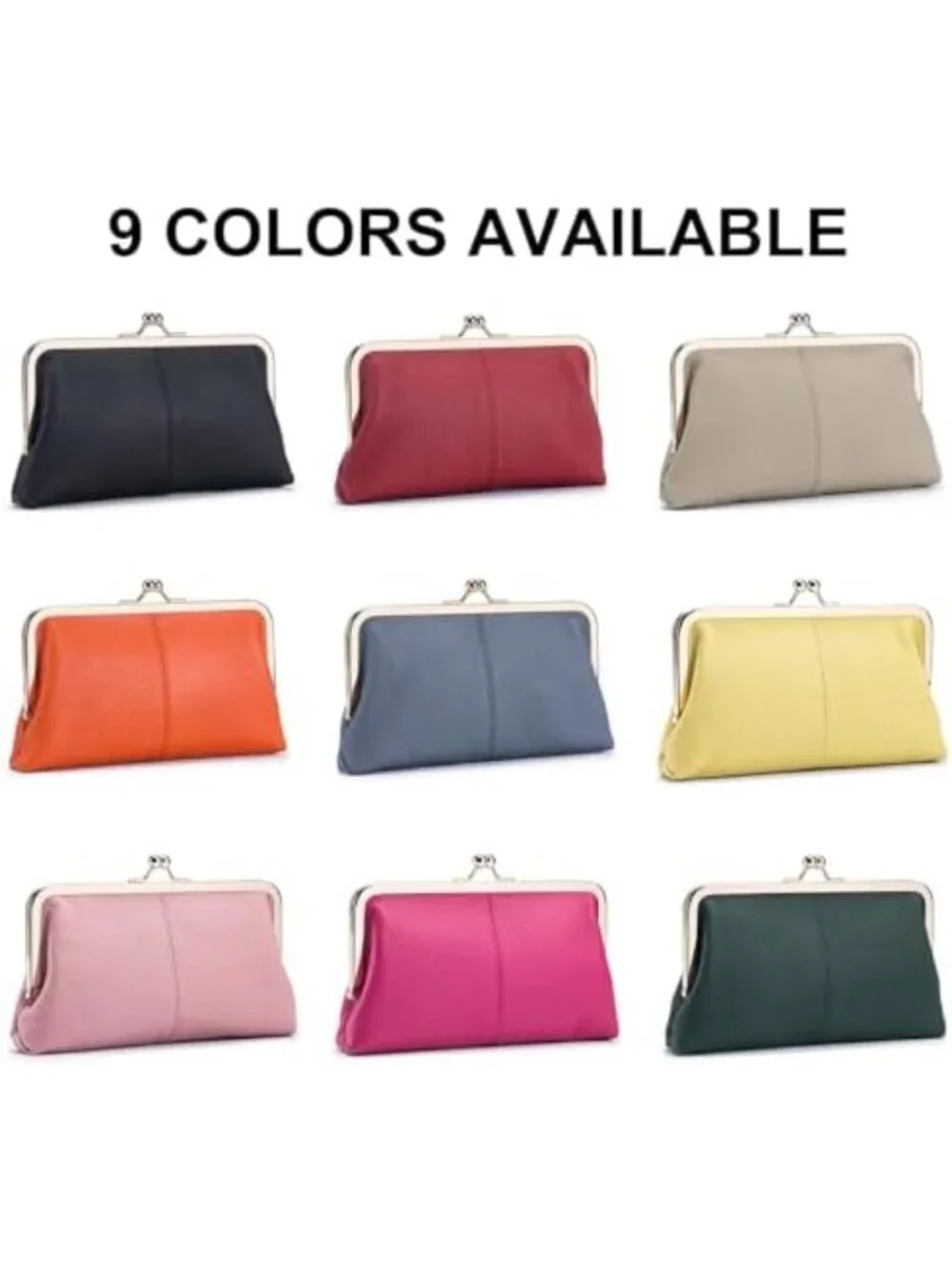 Chic Vintage Yellow Kiss Lock Leather Wallet Clutch for Women - Stylish